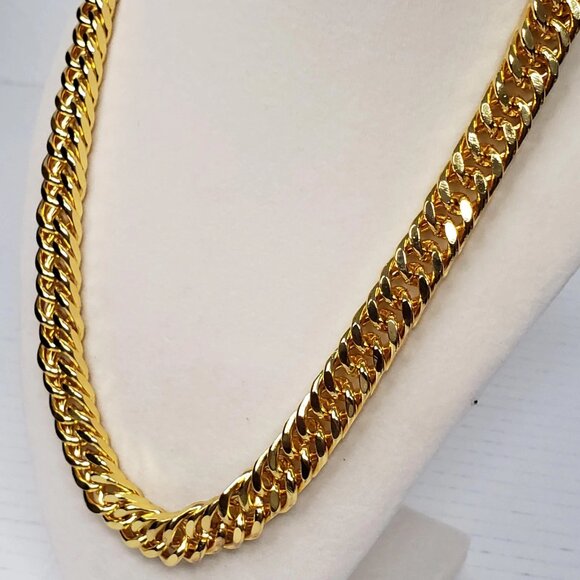 Authentic Louis Vuitton Padlock w/unbranded Cuban Style 18k Gold Plated Chain - Picture 11 of 15